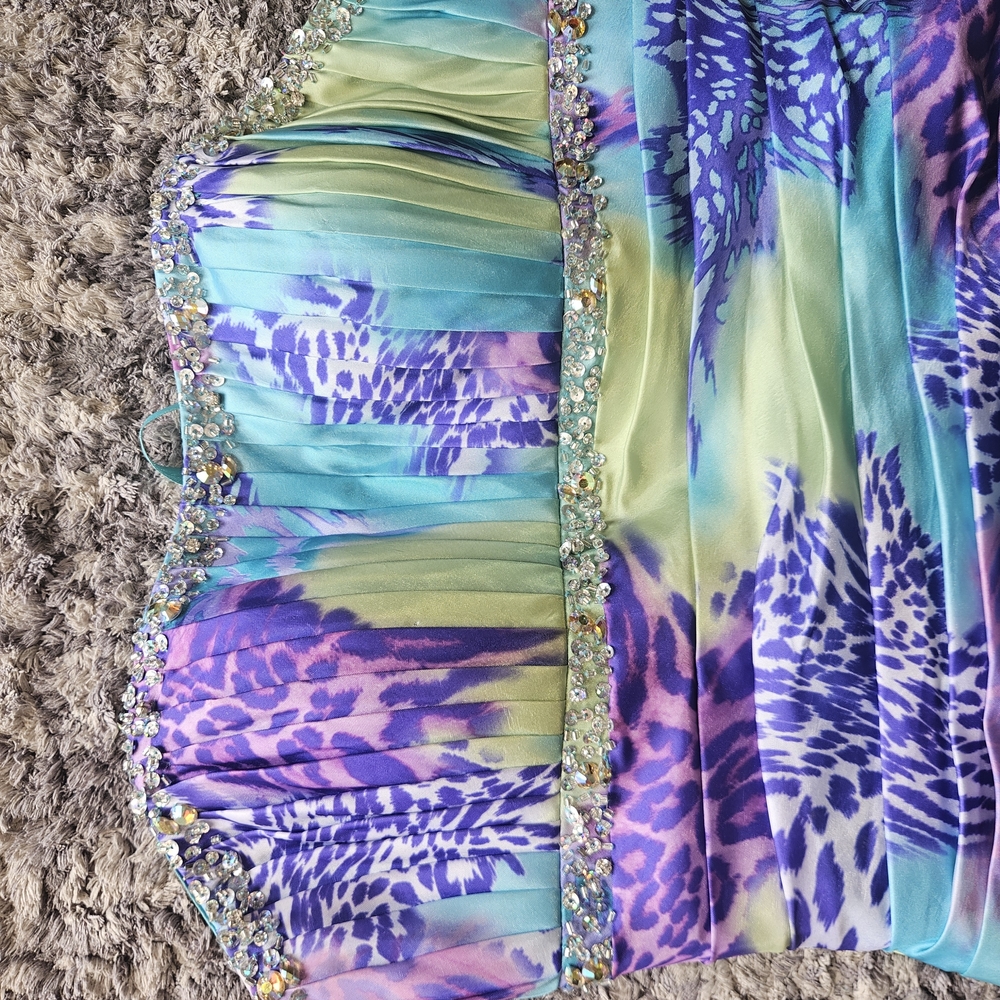 Mori Lee Prom Dress Mermaid Floor Length Corset Back Beaded Formal Gown Size 5/6 - Picture 3 of 12